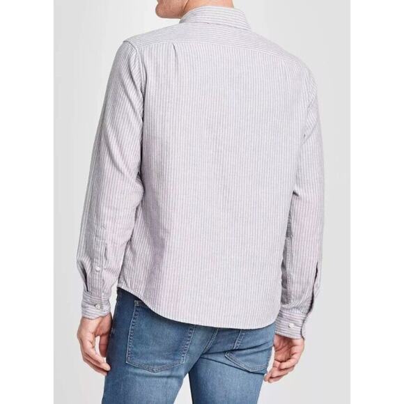 GoodFellow & Co Small Calm Violet Striped Standard Fit Long Sleeve Dress Shirt - Picture 4 of 7